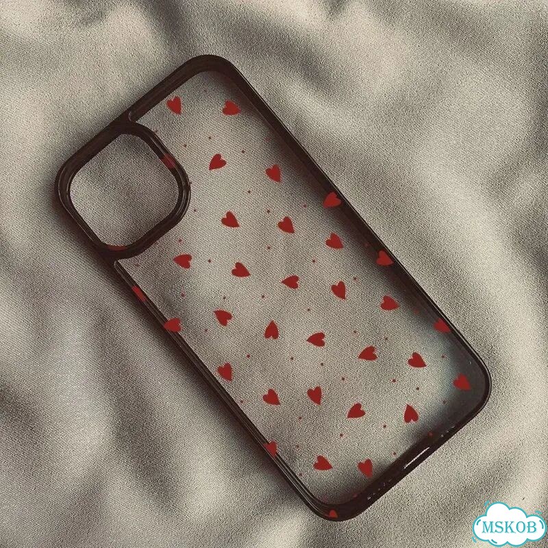 Милый винно-красный чехол для телефона с сердечком для iPhone 15 14 Pro Style 2, For iPhone 12mini фото 4
