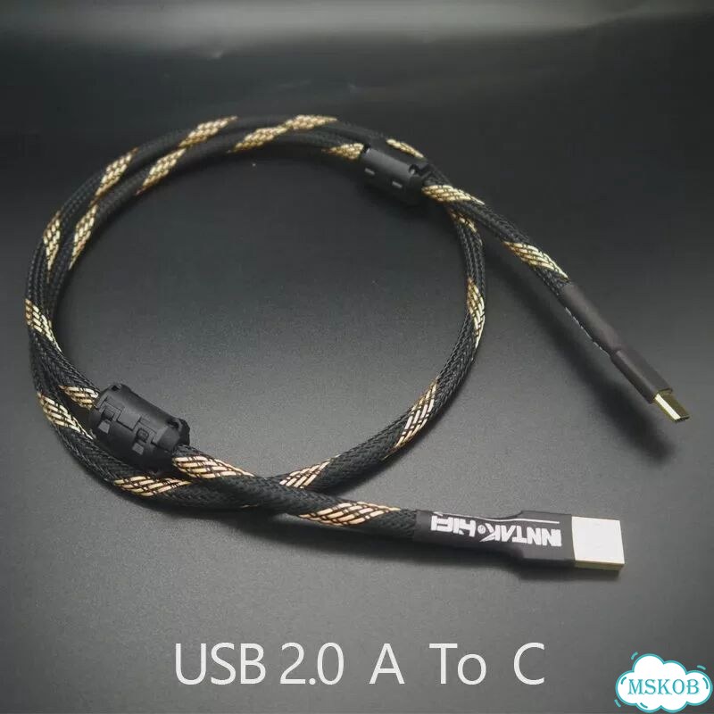 USB 2.0 A to C кабель inntakhifi NO1067, 0.3m, Gold фото 1