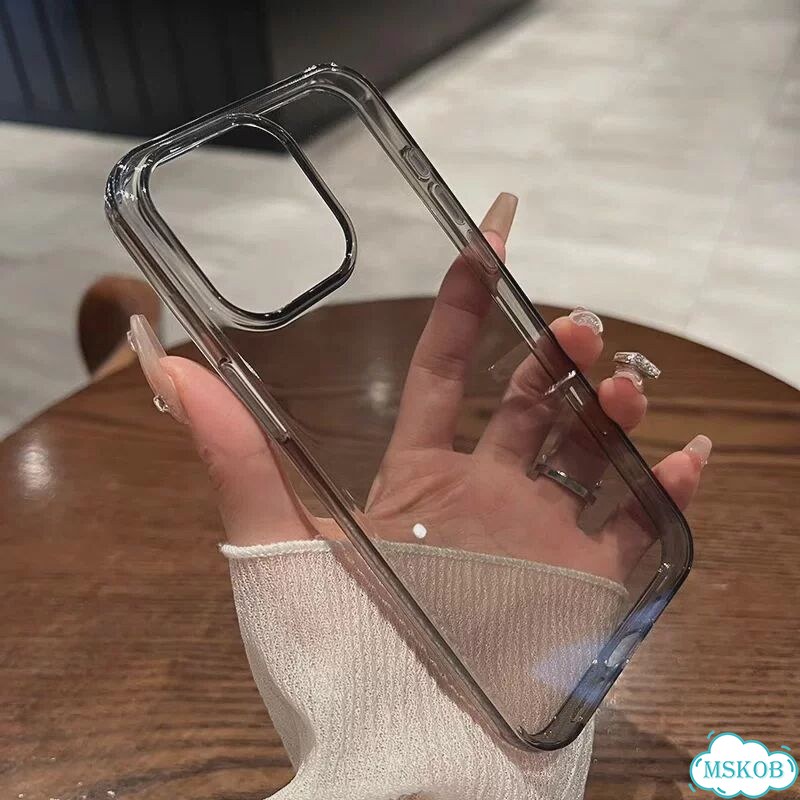 Прозрачный черный чехол для iPhone 17 Air 16E 16 15 14 Plus 13 12 11 iPhone17 Эйр, Черный, черный фото 1