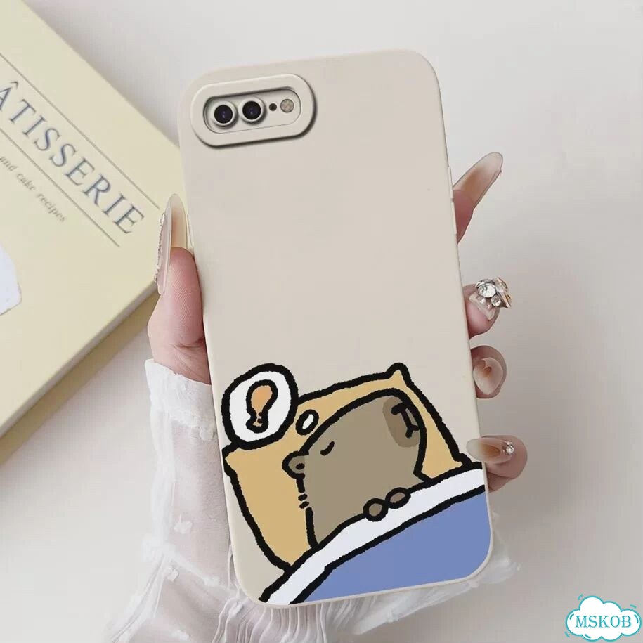 Чехол для Apple iPhone 7 8 Plus, чехол с милой пандой, квадратные чехлы из жидкого силикона, мягкие фото 1