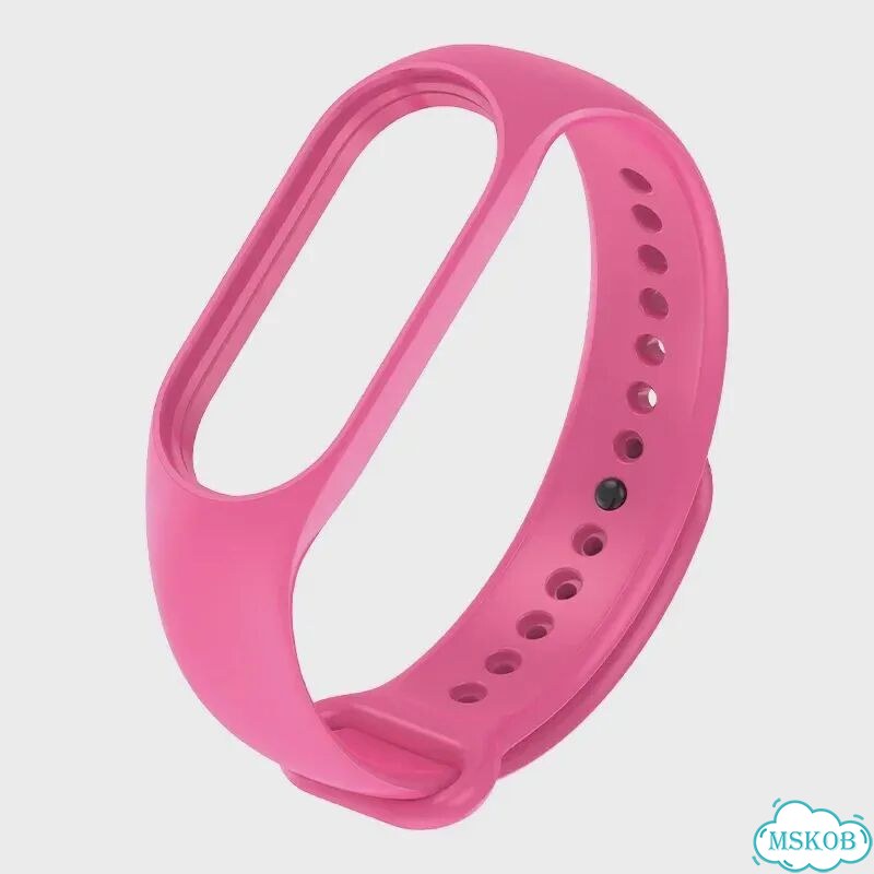 Розовый силиконовый ремешок для Xiaomi Mi Band 3/4/5/6/7/8 фото 1
