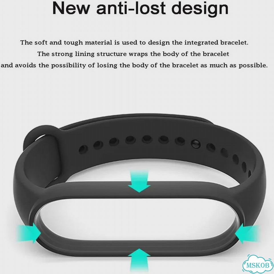 Розовый силиконовый ремешок для Xiaomi Mi Band 3/4/5/6/7/8 фото 3