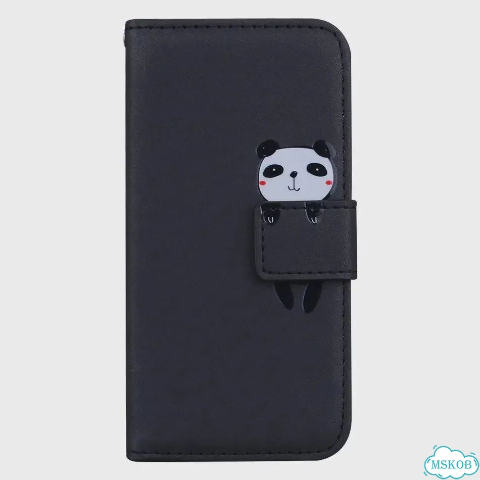 Черный чехол-книжка для iPhone 14 Pro с панда фото 1