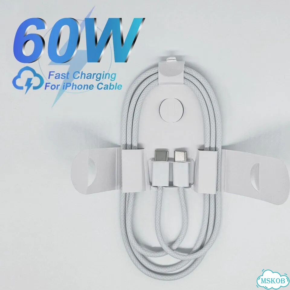 2 шт. USB-C кабель 60W Type-C to Type-C, 1м фото 2