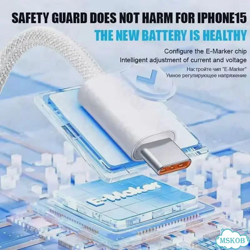 2 шт. USB-C кабель 60W Type-C to Type-C, 1м фото 3