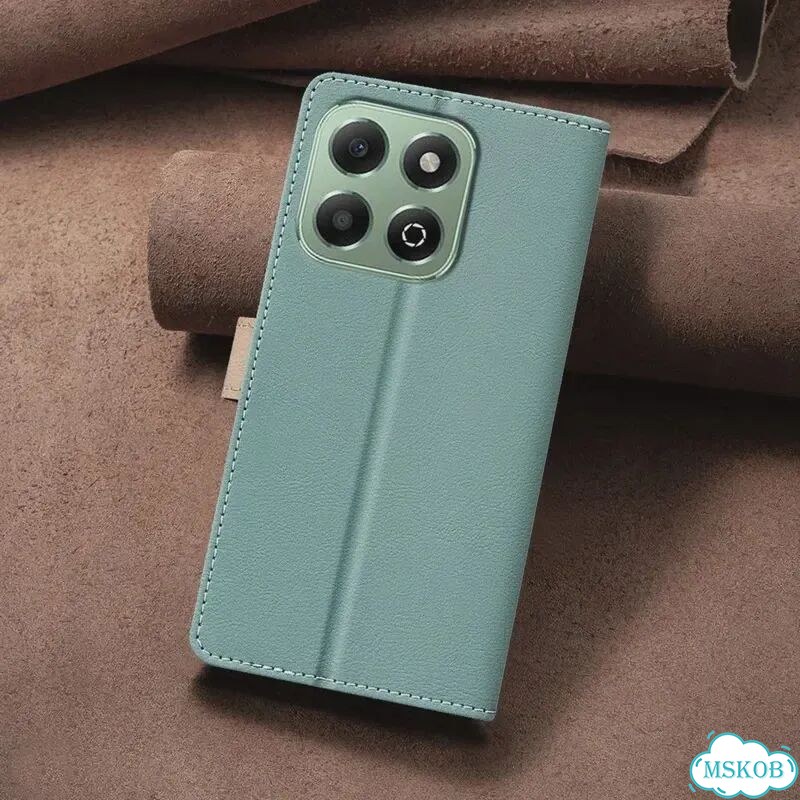 Чехол-книжка Honor X9D Green, кожаный фото 3