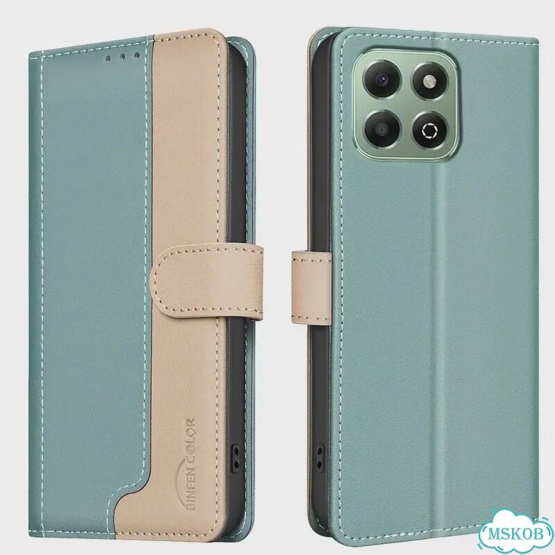 Чехол-книжка Honor X9D Green, кожаный фото 5