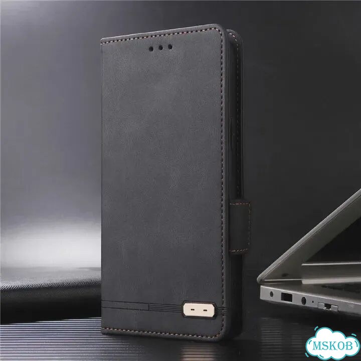 Черный кожаный чехол-книжка для Asus ROG Phone 7 фото 1