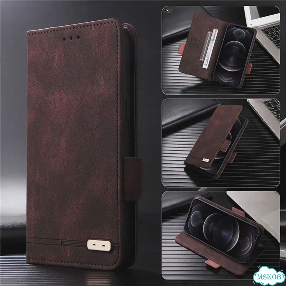 Черный кожаный чехол-книжка для Asus ROG Phone 7 фото 2