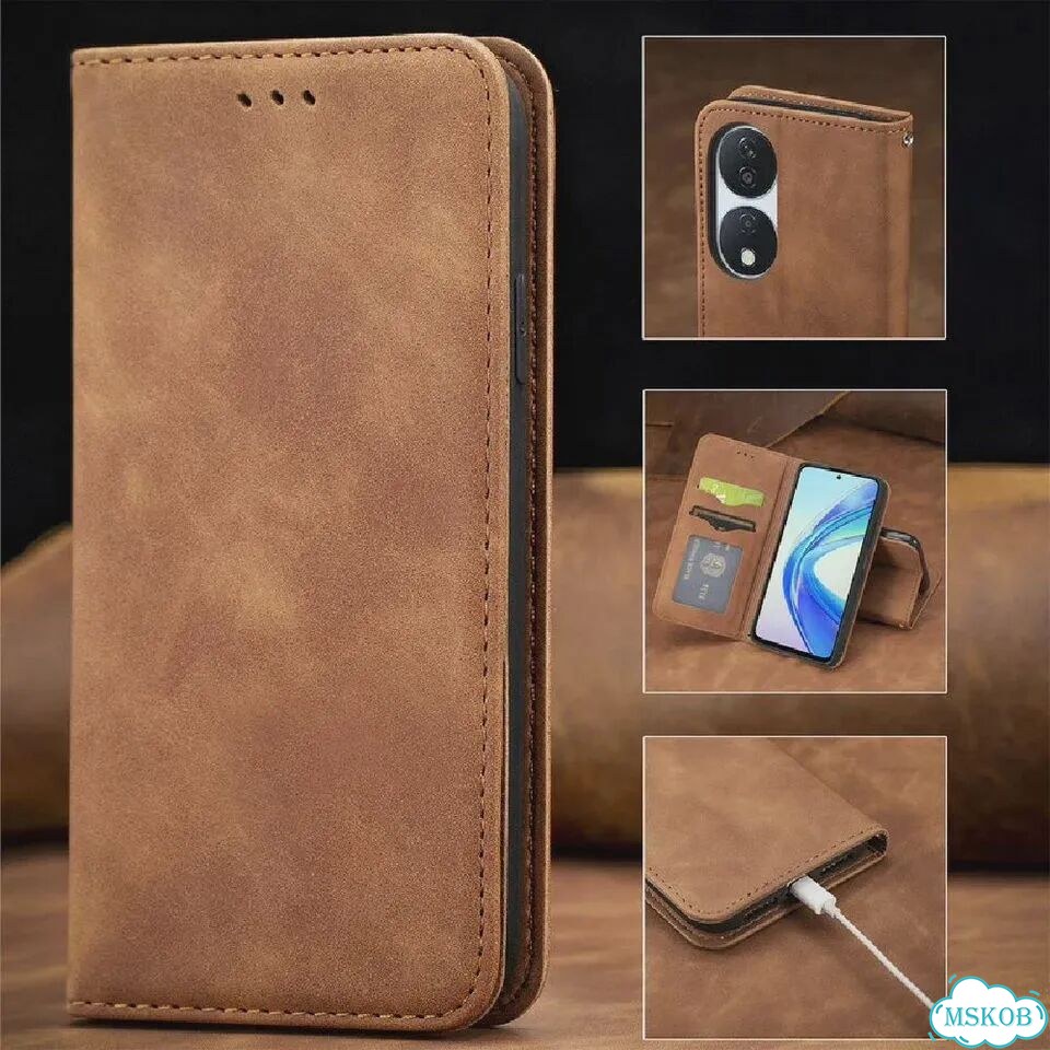 Кожаный чехол-флип Honor 600 Pro, темно-зеленый фото 2