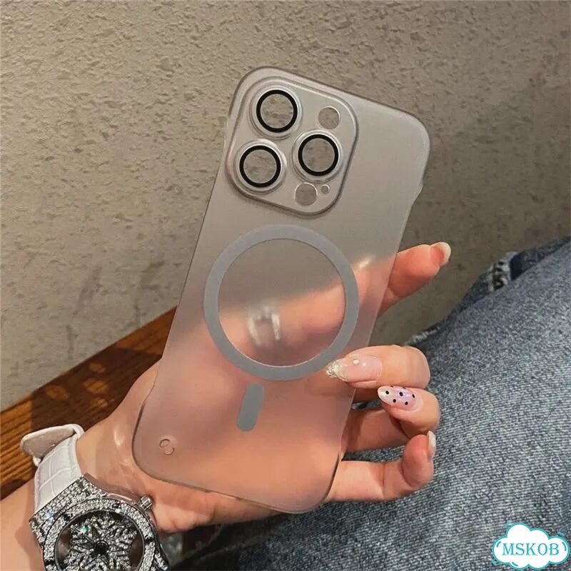 Ультратонкий Твердый поликарбонатный Магнитный чехол без рамки Черный, Black, For iPhone 13Pro Max фото 3