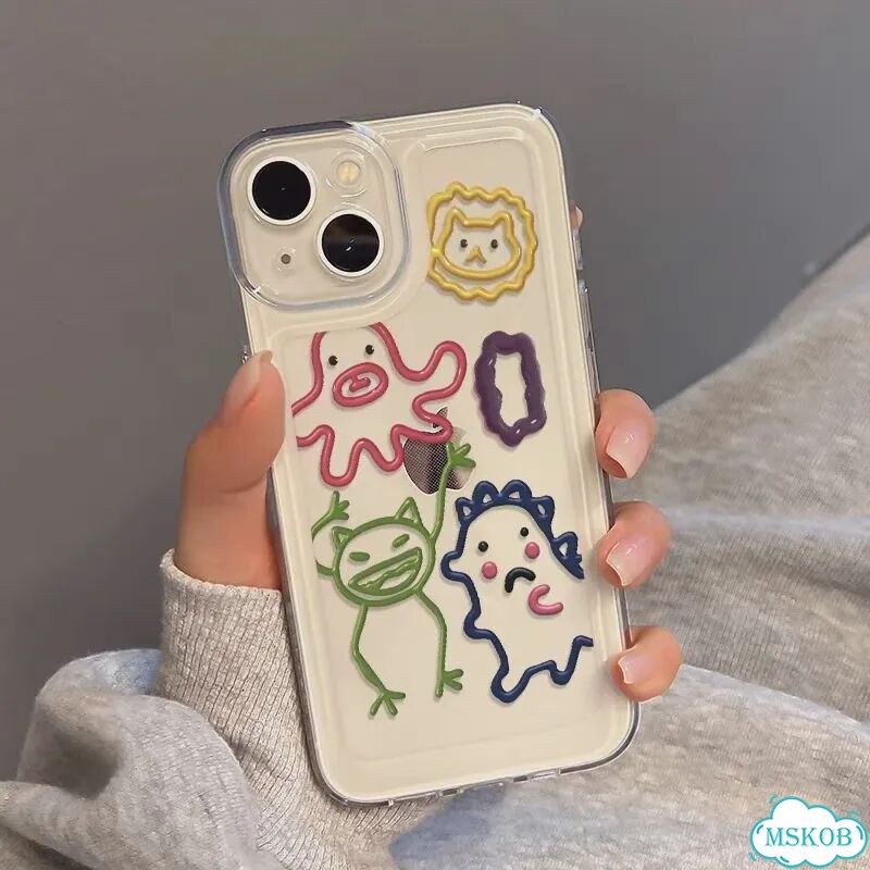 Корейский милый мультяшный чехол для телефона для iPhone 17, 16, 14, 13, Clear, For iPhone 15 Plus фото 1