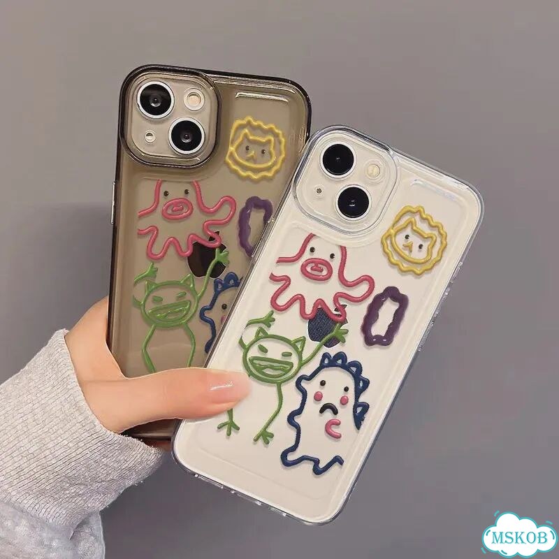 Корейский милый мультяшный чехол для телефона для iPhone 17, 16, 14, 13, Clear, For iPhone 15 Plus фото 2