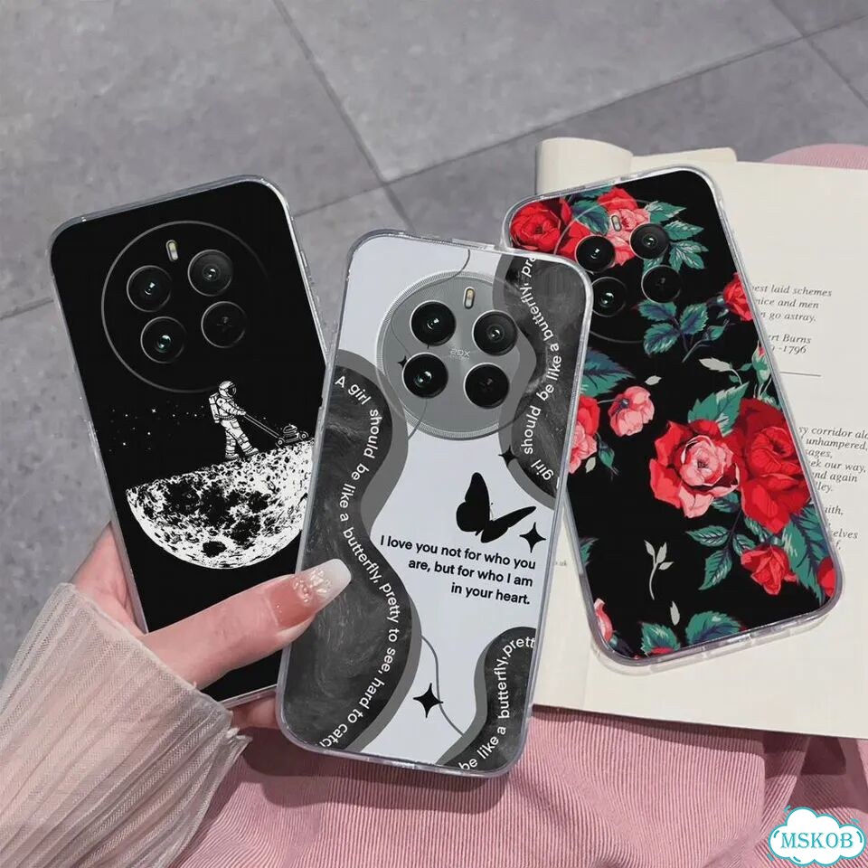 Чехол для Realme 12 Pro Plus 5G с милыми красивыми цветами, прозрачный мягкий силиконовый чехол из т фото 4