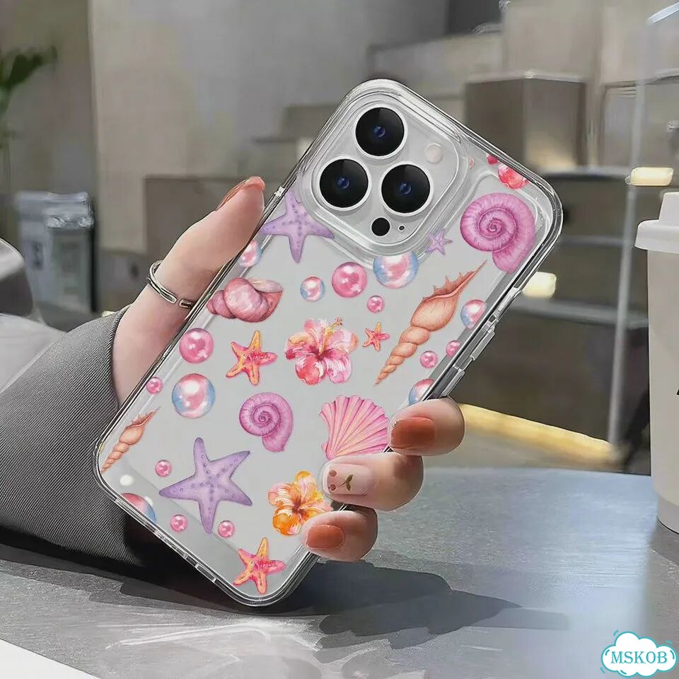 Противоударный мягкий чехол из тпу Sea World Pearl Shell Conch для iPhone 16 Pro Max 15 14 13 12 11 фото 4