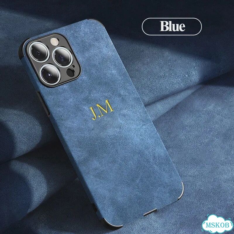 Персонализированный чехол для iPhone 17, 16, 15, 14, Синий, gold letter blue, for iPhone 17ProMax фото 1