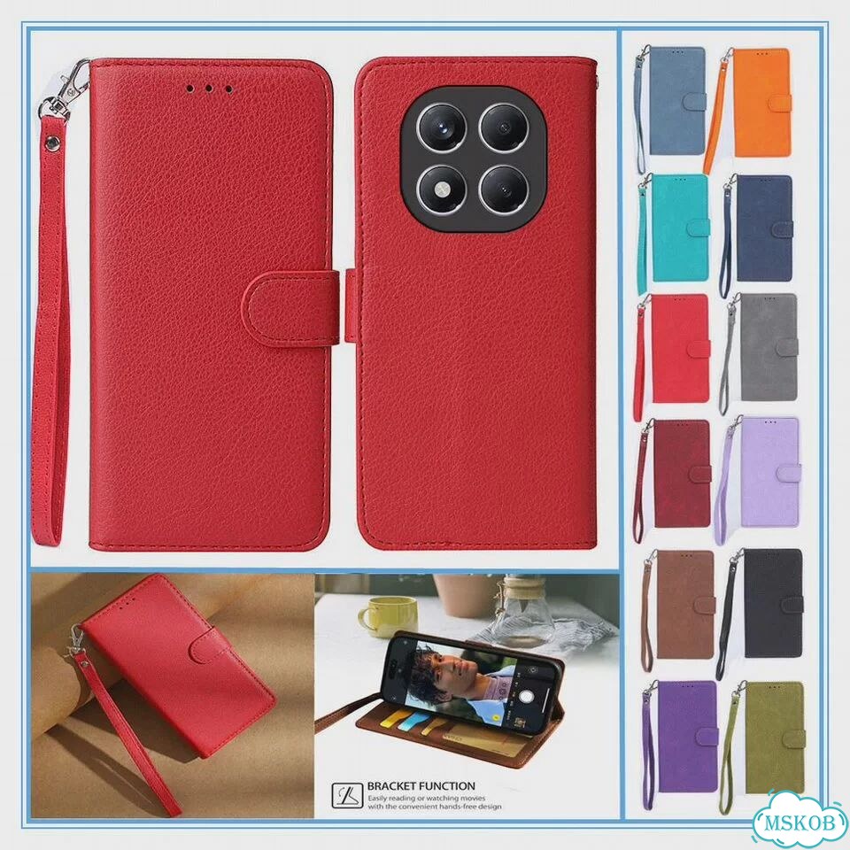 Зеленый кожаный чехол-книжка для Redmi Note 15 5G фото 3