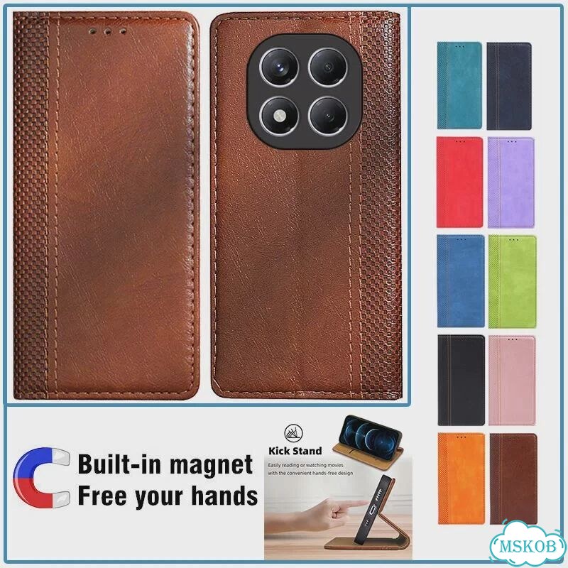 Зеленый кожаный чехол-книжка для Redmi Note 15 5G фото 4