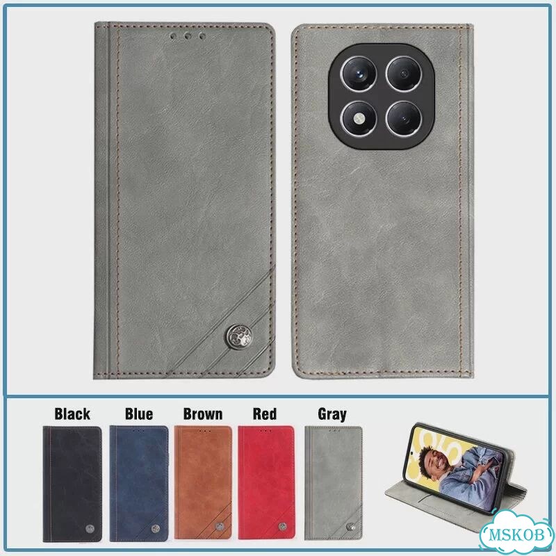 Зеленый кожаный чехол-книжка для Redmi Note 15 5G фото 5