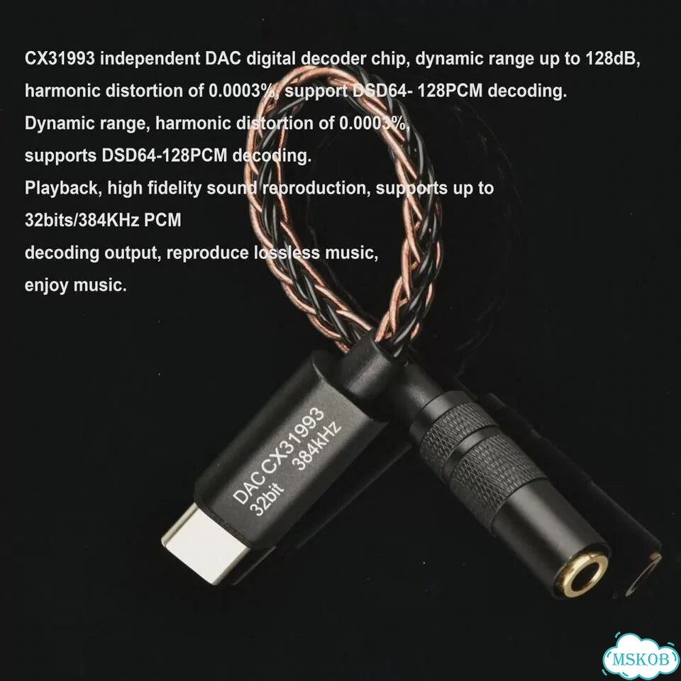 CX31993 MAX97220 DAC Type-C на 3.5 мм фото 3
