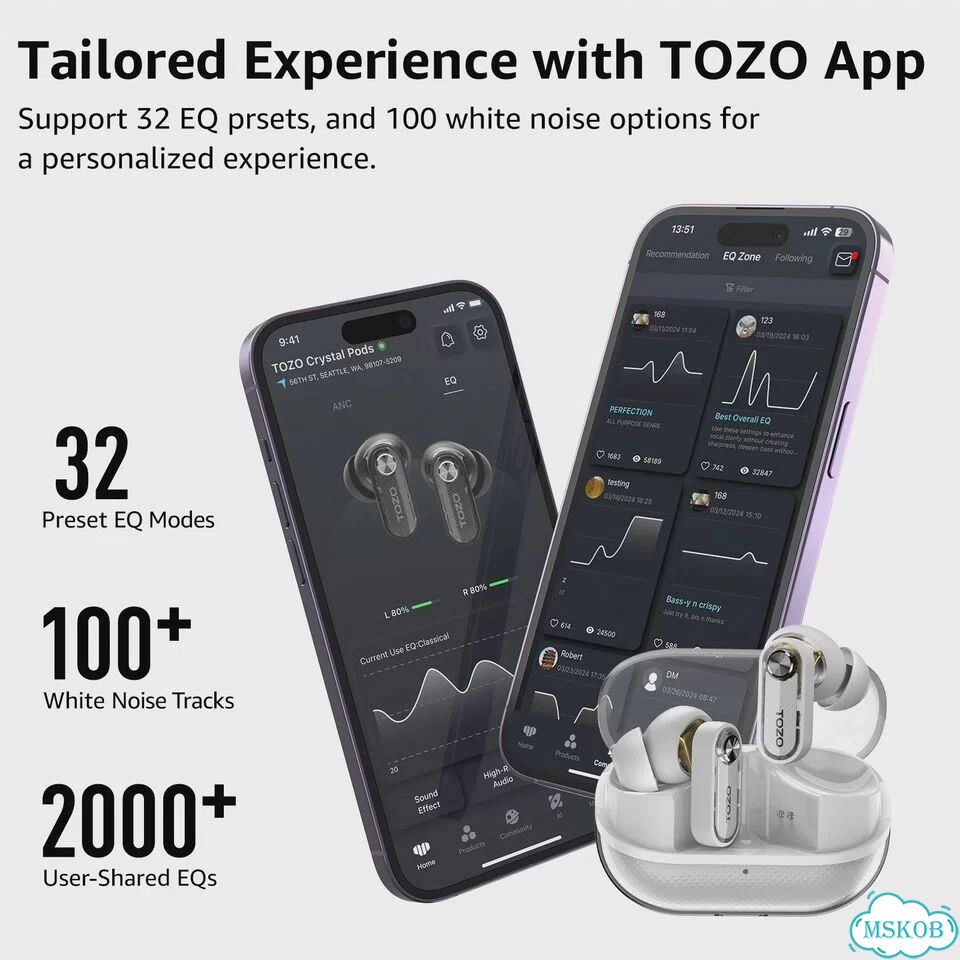 Tozo Pearl White Bluetooth наушники-вкладыши фото 7