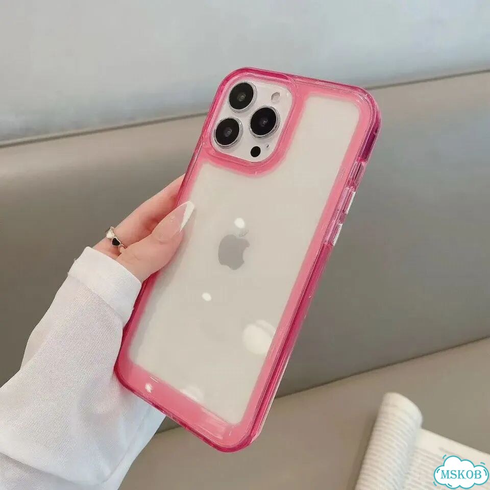Розовый чехол для iPhone 13, прозрачный, противоударный фото 1