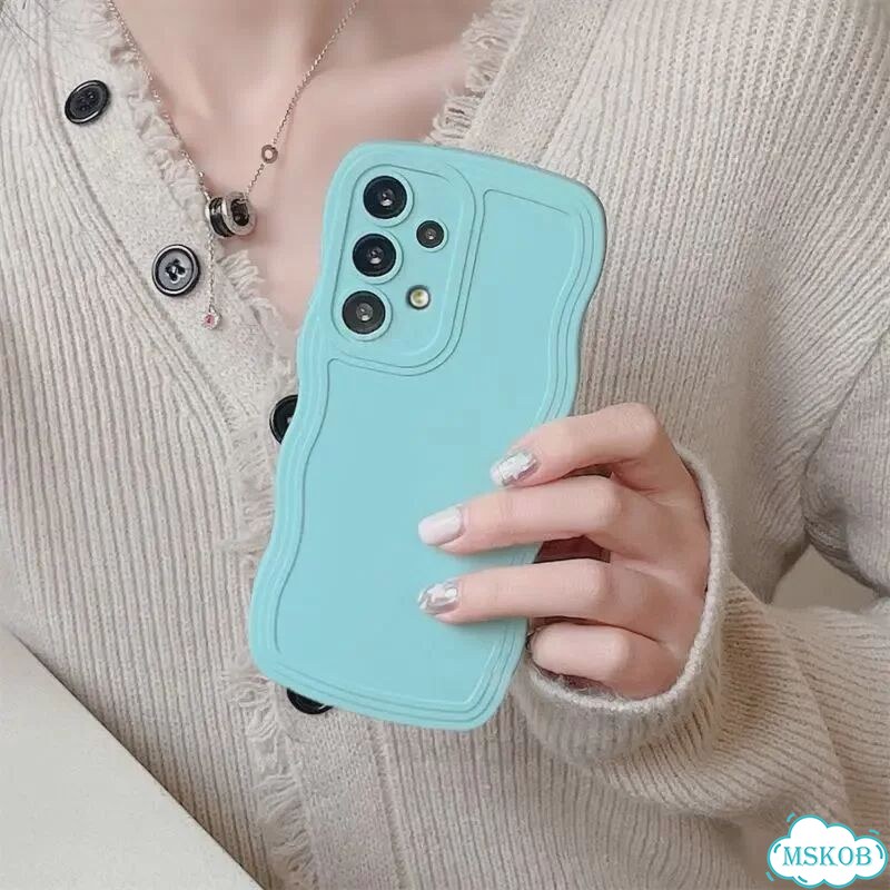 A 53 52s 32 Curly Wavy Liquid Silicone Case для Samsung Galaxy A52 A53 A13 Белый, Beige, A53 (4G 5G) фото 4