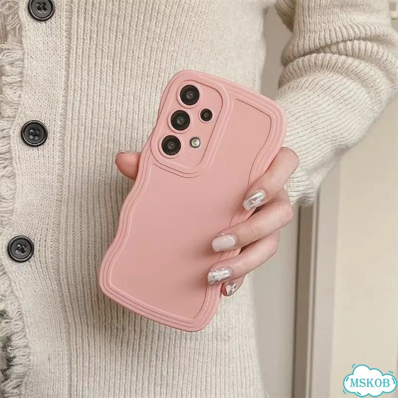A 53 52s 32 Curly Wavy Liquid Silicone Case для Samsung Galaxy A52 A53 A13 Белый, Beige, A53 (4G 5G) фото 6