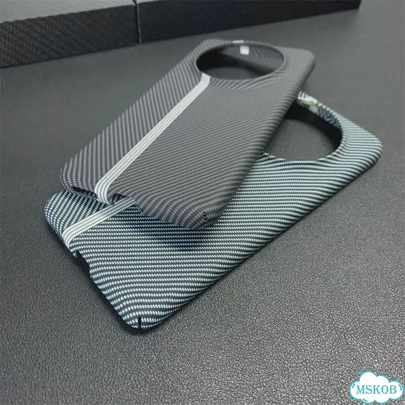 Серый чехол для Huawei Mate 50 Pro, углеволокно фото 5
