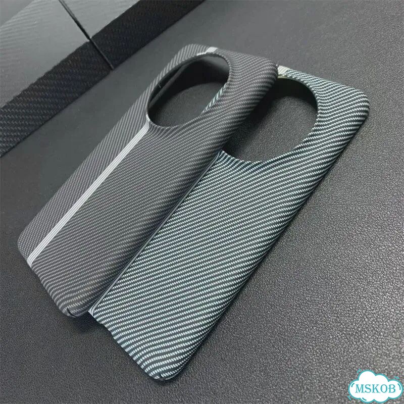Серый чехол для Huawei Mate 50 Pro, углеволокно фото 6
