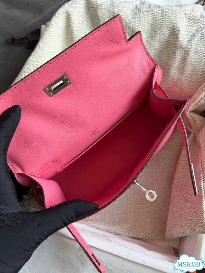 Hermes Mini Kelly Pochette Rose фото 4