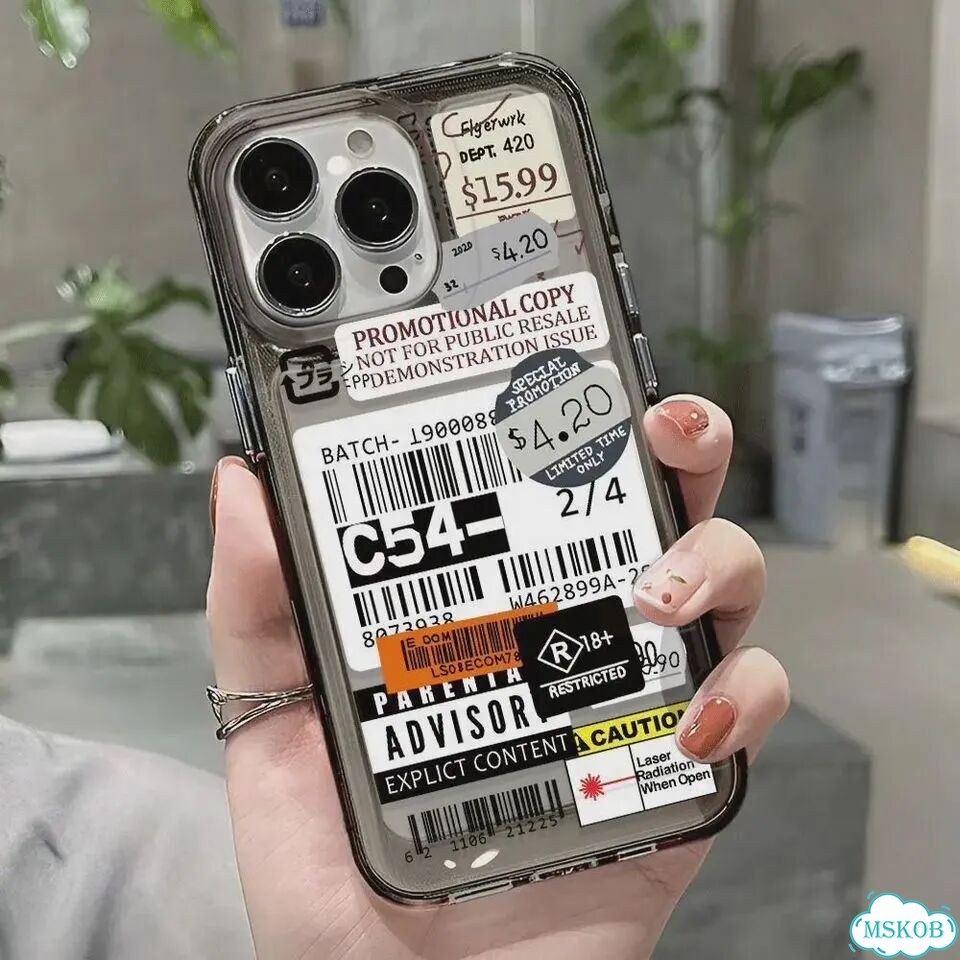 Модный чехол для телефона с баркодом и стикером для iPhone 17, 16, For iPhone14 Pro, Clear-FFD028817 фото 4