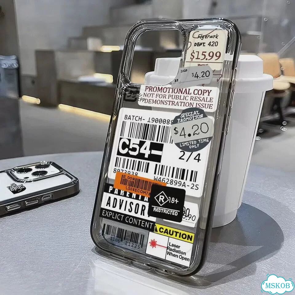 Модный чехол для телефона с баркодом и стикером для iPhone 17, 16, For iPhone14 Pro, Clear-FFD028817 фото 5