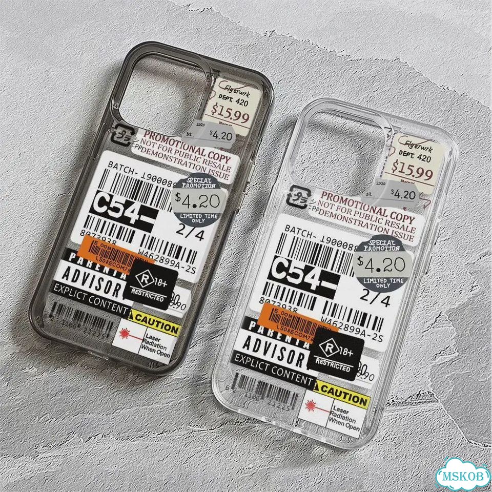 Модный чехол для телефона с баркодом и стикером для iPhone 17, 16, For iPhone14 Pro, Clear-FFD028817 фото 6