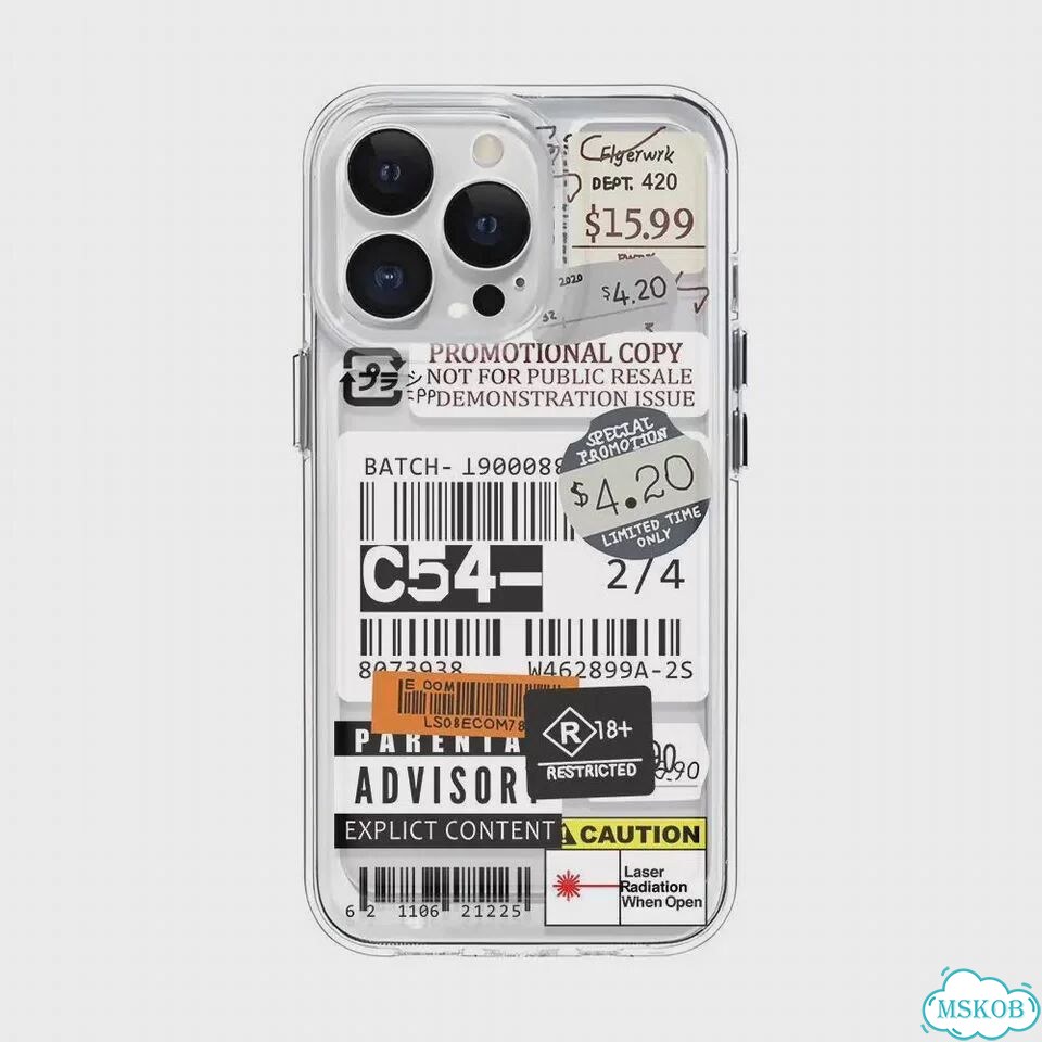 Модный чехол для телефона с баркодом и стикером для iPhone 17, 16, For iPhone14 Pro, Clear-FFD028817 фото 7