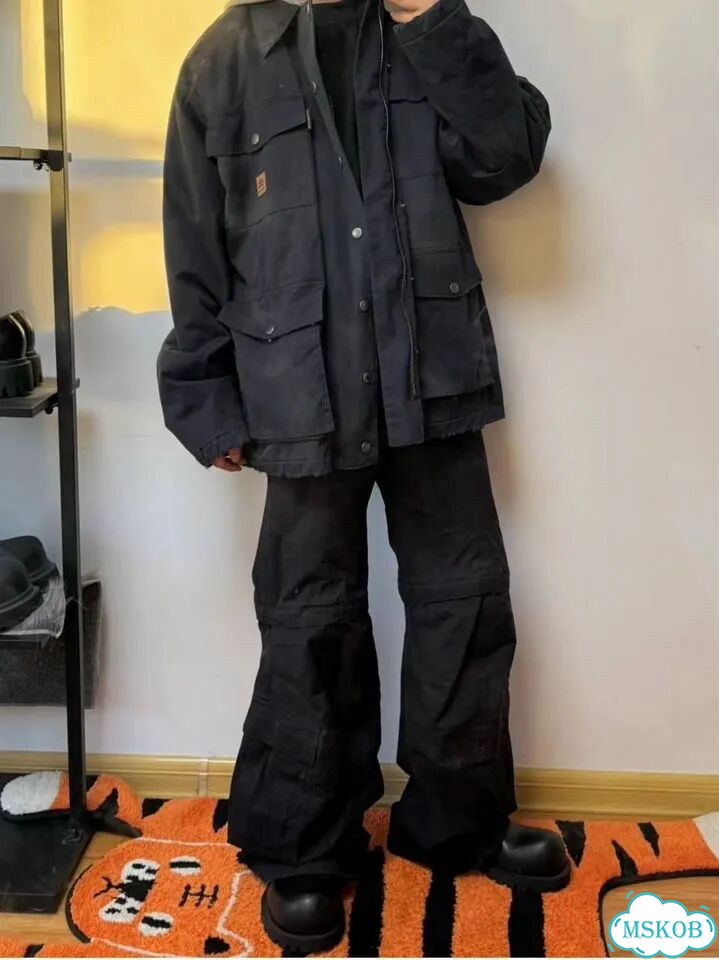 Джинсы карго унисекс balenciaga type opium black фото 2