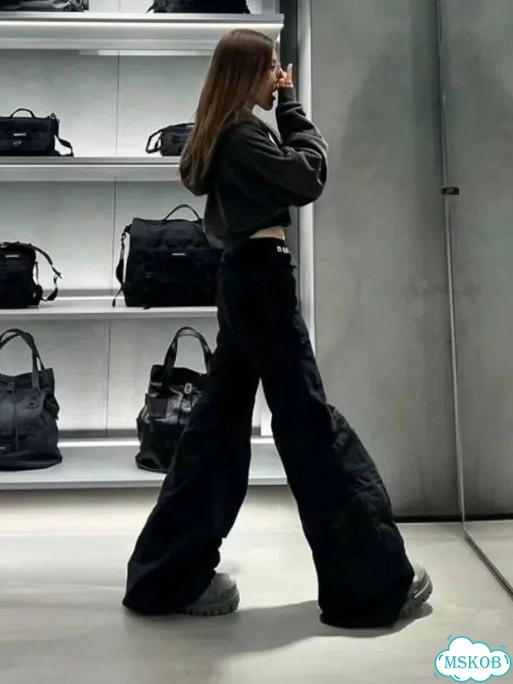 Джинсы карго унисекс balenciaga type opium black фото 3