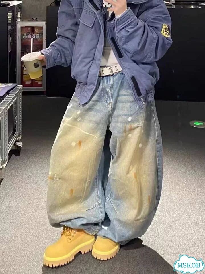 Джинсы ржавые Rick Owens type широкие фото 1