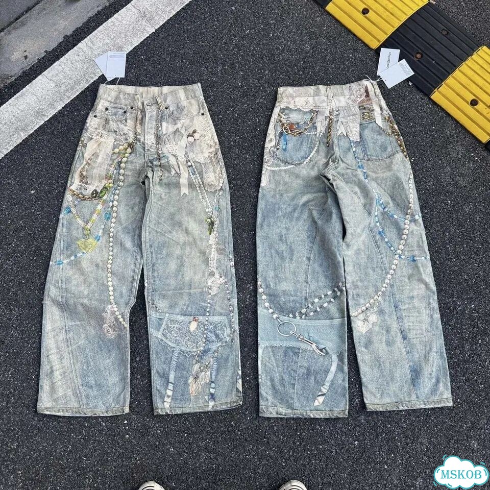 Джинсы Acne Studios Chain-Embellished Jeans фото 1