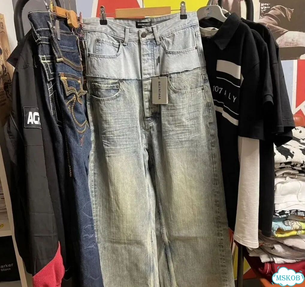 Джинсы balenciaga cut up baggy double layer jeans фото 2