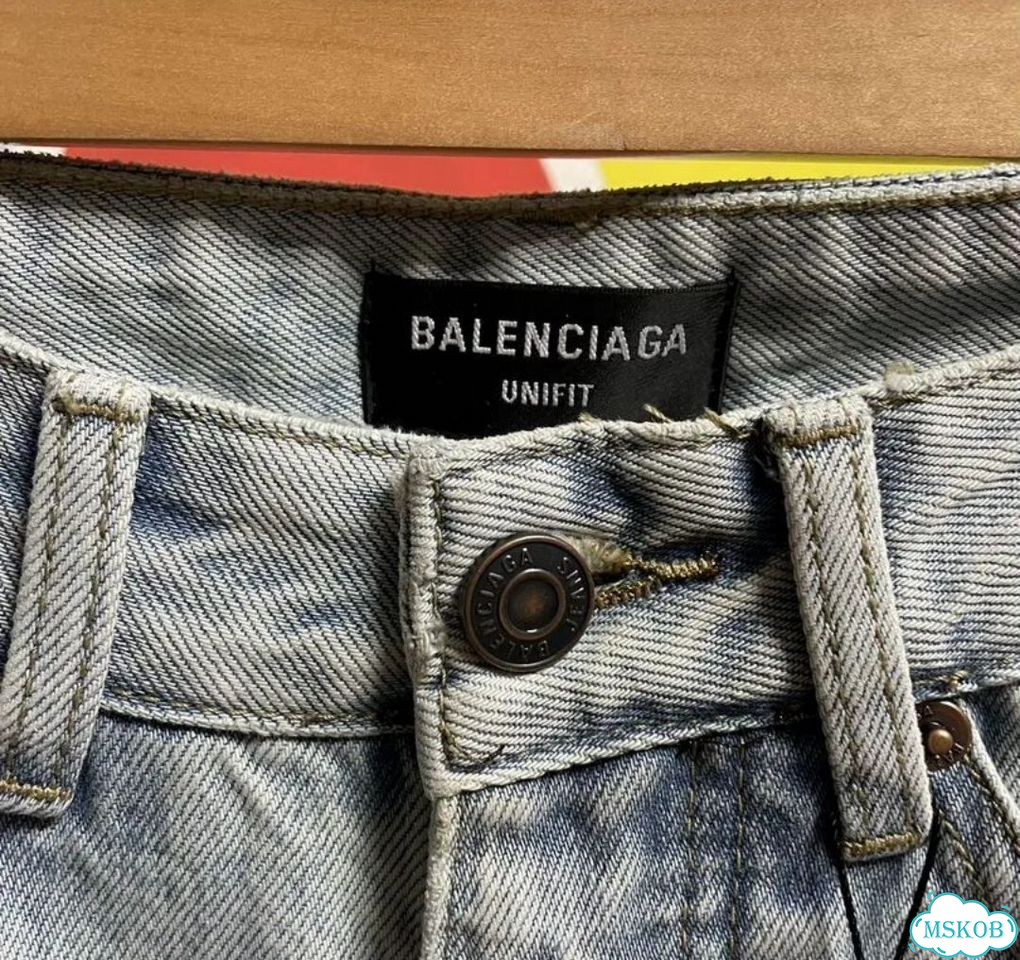 Джинсы balenciaga cut up baggy double layer jeans фото 6