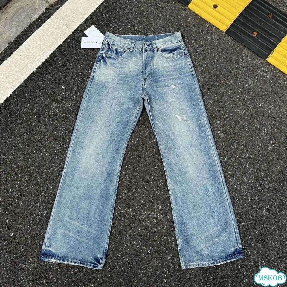 Джинсы Acne Studios Light Blue Paint-Splattered фото 1