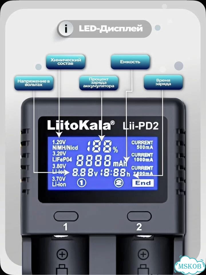 Зарядное устройство litokala Lii-PD2 фото 3