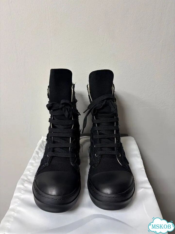 Кроссовки Rick Owens Ramones Slashed Total Black фото 2