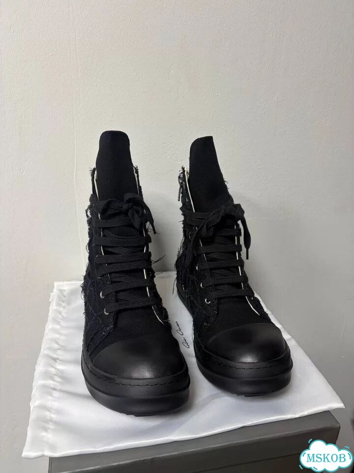 Кроссовки Rick Owens Ramones Slashed Total Black фото 3
