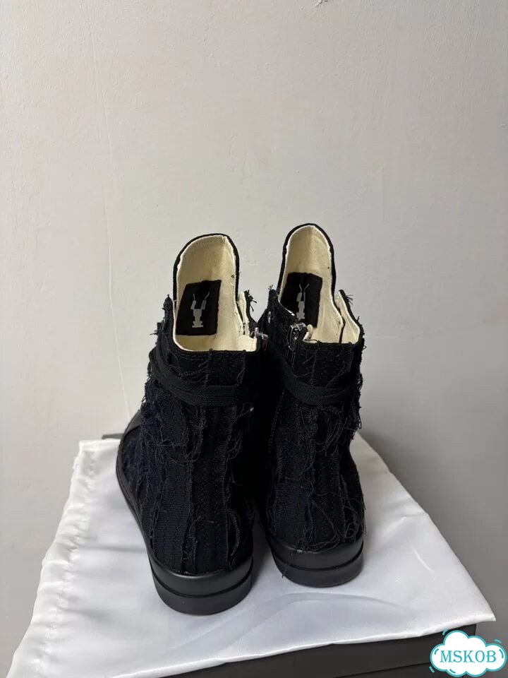 Кроссовки Rick Owens Ramones Slashed Total Black фото 4