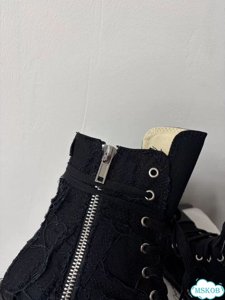 Кроссовки Rick Owens Ramones Slashed Total Black фото 6