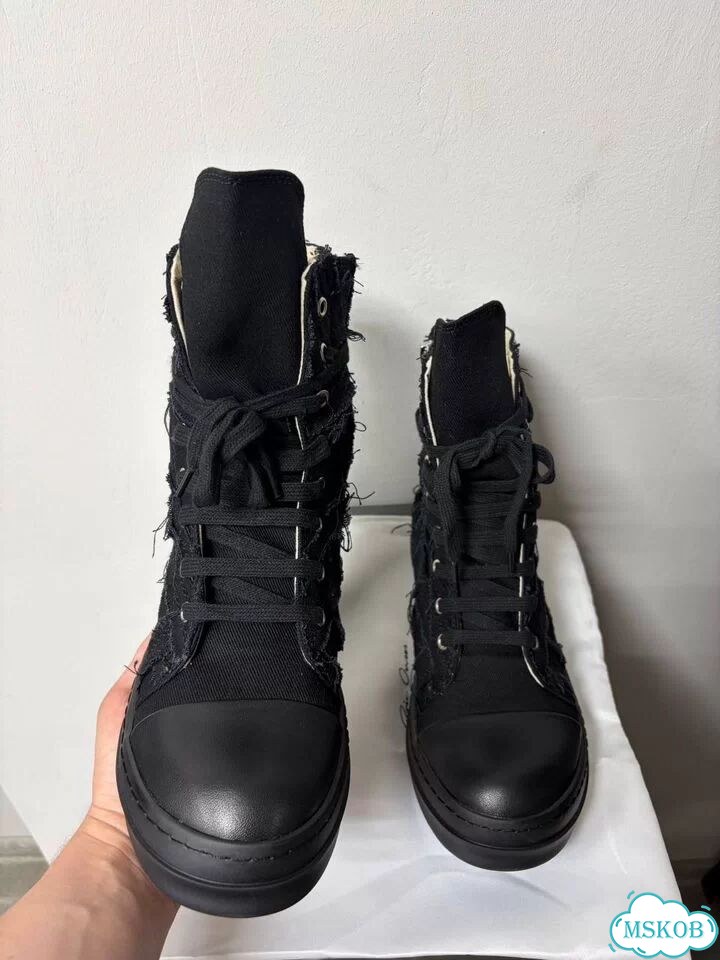 Кроссовки Rick Owens Ramones Slashed Total Black фото 8