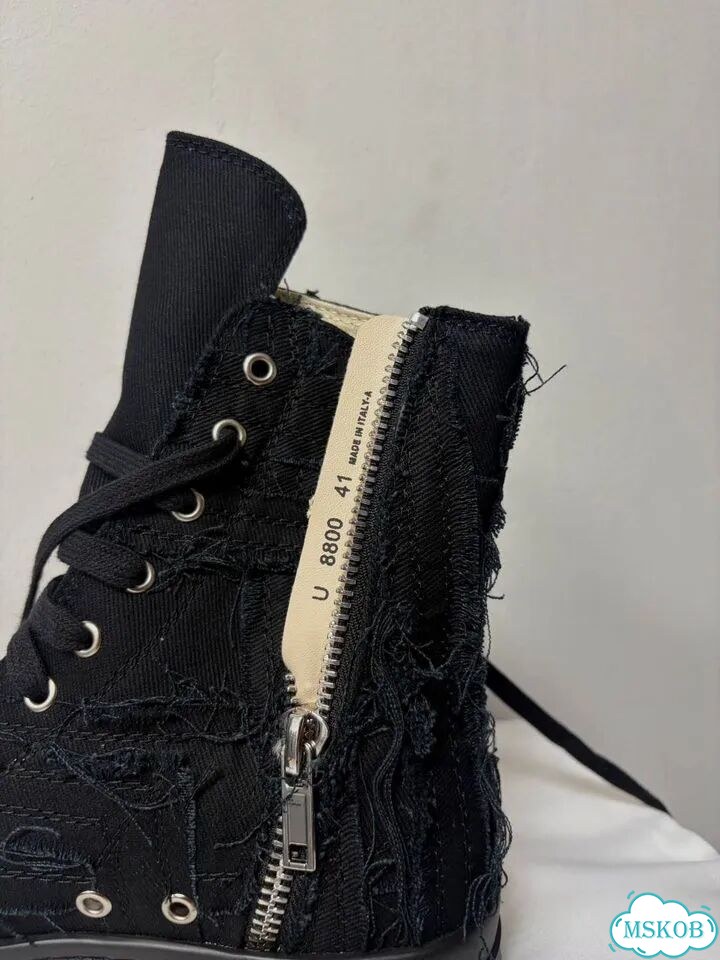 Кроссовки Rick Owens Ramones Slashed Total Black фото 9