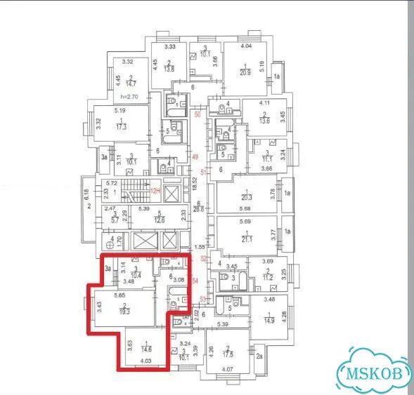 Аукцион: 2-к. квартира, 58,7 м², 10/19 эт. фото 2